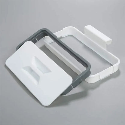 Kitchen Trash Storage Rack with Hanging Garbage Bag Hook - Multi-Use Scouring Pad Dry Shelf Holder and Dish Organizer