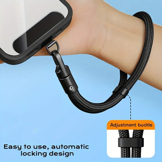 Adjustable Phone Lanyard Strap – Clip Holder for All Phone Cases, 7mm Thick, Wearable as Neck, Shoulder, Crossbody, or Wrist Strap