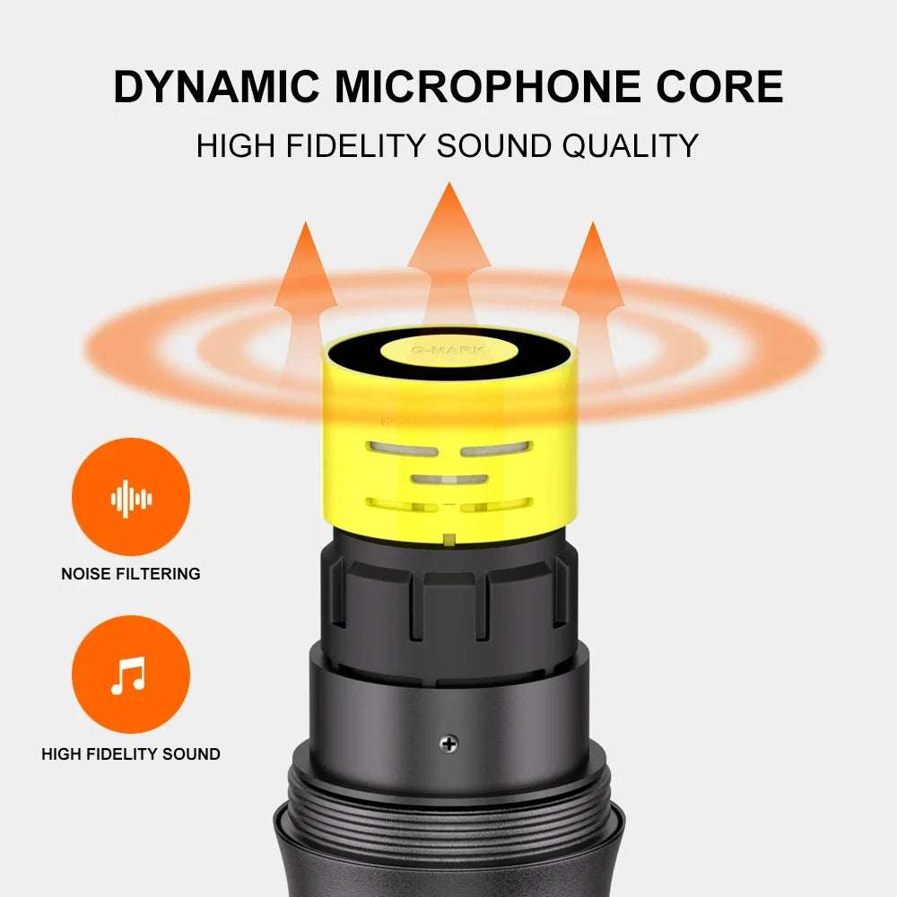 G-MARK X220U Wireless Microphone - UHF Karaoke Mic With Rechargeable Battery Receiver For Speakers & 5 Hour Performance Use