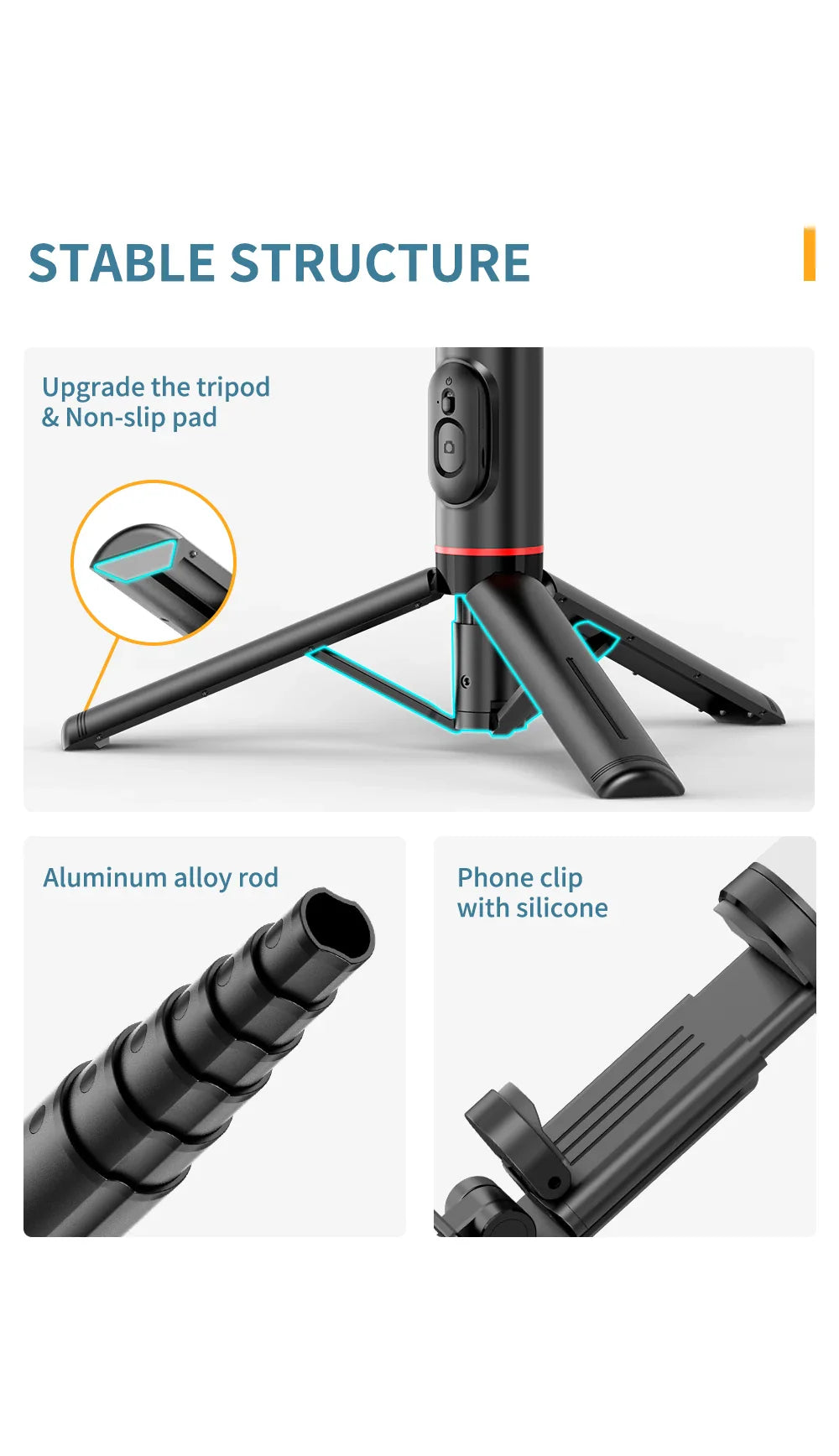 Roreta Portable Wireless Bluetooth Selfie Stick Tripod with Fill Light – Telescopic for iPhone 13, Huawei, Xiaomi & Android Phones