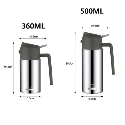 2-in-1 Stainless Steel Oil Dispenser - Refillable Cooking Spray Bottle for Baking & Kitchen Use