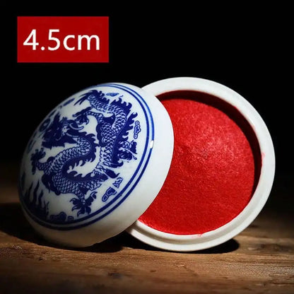 Authentic Chinese Calligraphy Inkpad – Red Cinnabar Seal Printing Mud in Ancient Style Ink Box