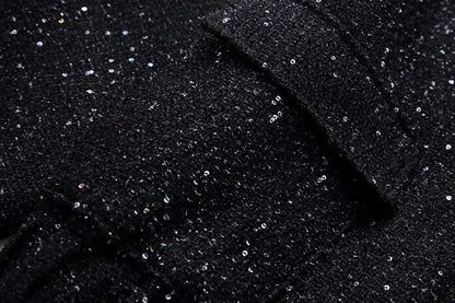Nlzgmsj Women’s Shiny Sequin Jacket – Y2K Gold Stand Collar Short Coat, Autumn Winter High Streetwear
