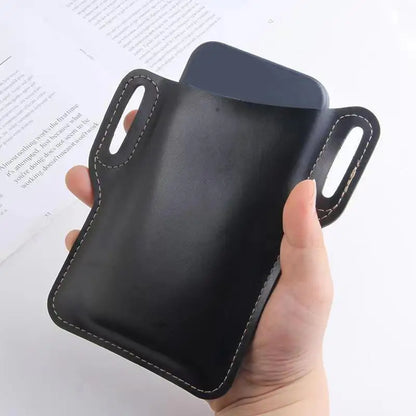 Men’s PU Leather Vintage Waist Bag – Phone Holster Belt Pouch for Travel & Hiking