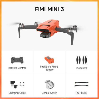FIMI MINI 3 Drone – 4K 60FPS AI Super Night Video, 9KM Range, 3-Axis Gimbal, 249g Ultralight Smart Tracking Pro Drone