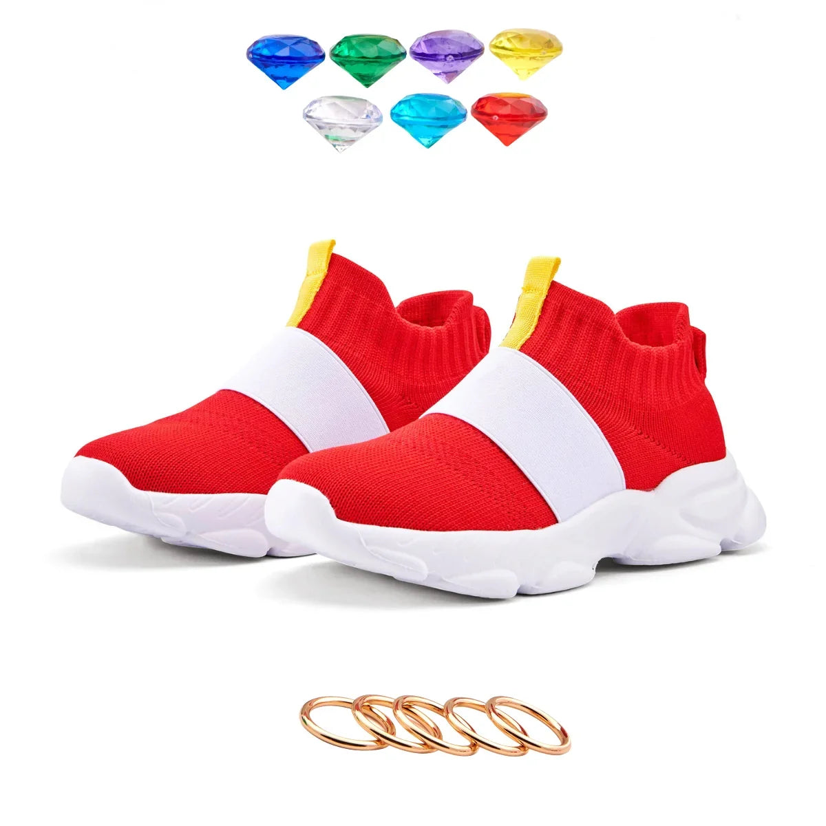 Sonic Shoes for Boys Kids - Red Cartoon Anime Sneakers, Comfortable Sonic-Themed Casual Shoes