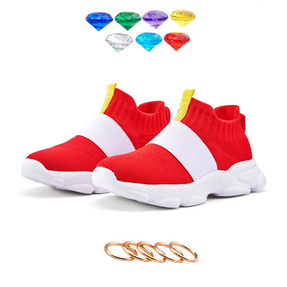 Sonic Shoes for Boys Kids - Red Cartoon Anime Sneakers, Comfortable Sonic-Themed Casual Shoes
