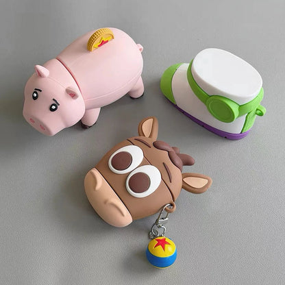 Kawaii Cartoon AirPods Case - Silicone Shockproof Cover with Charm for AirPods 4, Pro 3 & Pro 2