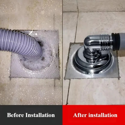 Washing Machine Floor Drain Connector - Three-Way Drain Pipe Cover with Odor & Overflow Protection