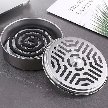 Incense & Mosquito Coil Holder — Household Tray with Lid for Living Room, Bedroom, and Outdoor Use