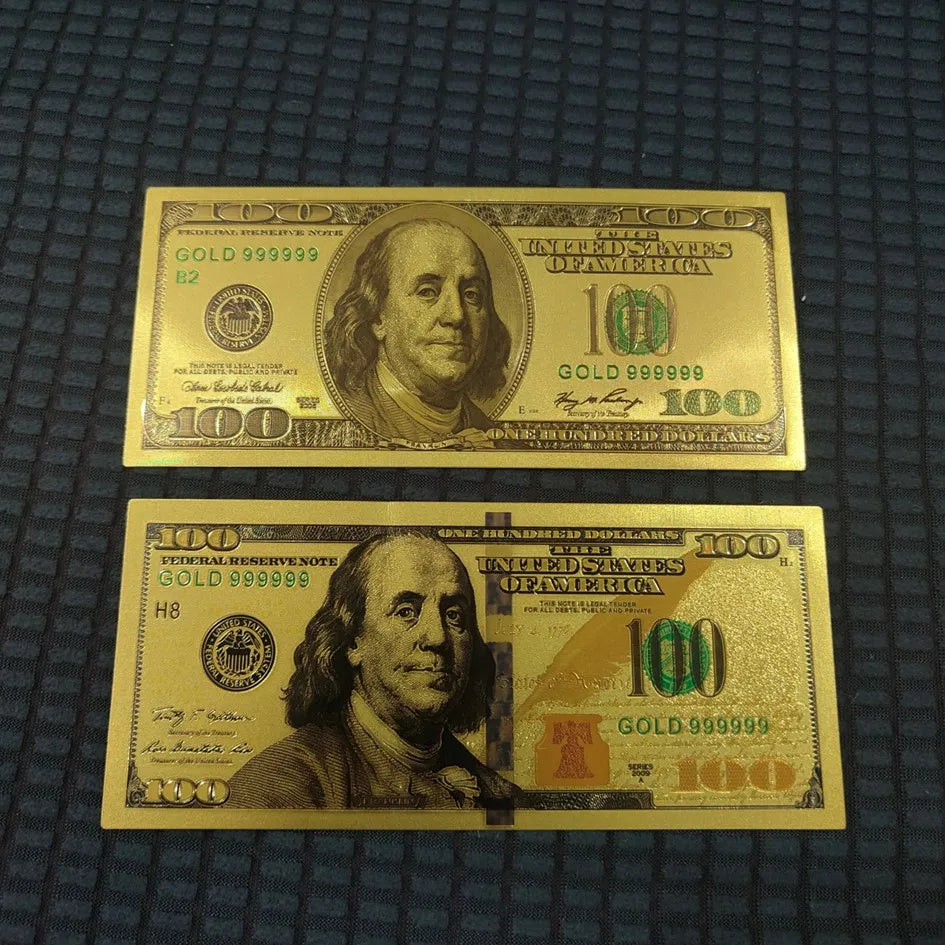 7/8/36Pcs Gold Plated US Dollar Bills – Gold Foil Fake Money for Crafts, Collection & Home Decor