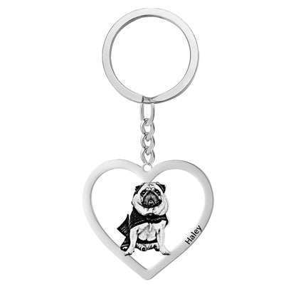 Personalized Pet Photo Necklace — Custom Engraved Dog & Cat Pendant, Handmade Memory Jewelry Keychain Gift