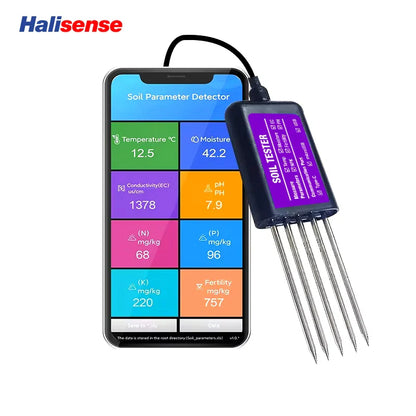 8 in 1 Soil Tester with USB Type-C – Temperature, Moisture, EC, PH, NPK, Portable Sensor, Free Android App