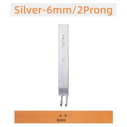 WUTA Leather Chisel Tool – Diamond Pricking Iron with 3/4/5/6mm Hole Punch for Stitching & Leathercraft