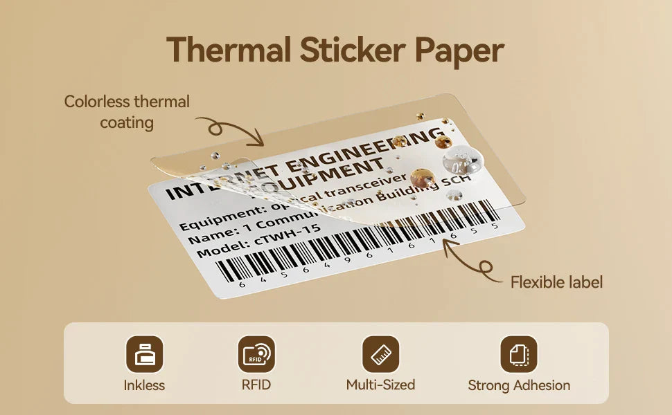 Niimbot B21/B1/B203 Mini Bluetooth Thermal Printer – Waterproof Oil-Resistant Label Maker with Adhesive Sticker Paper for Office Use