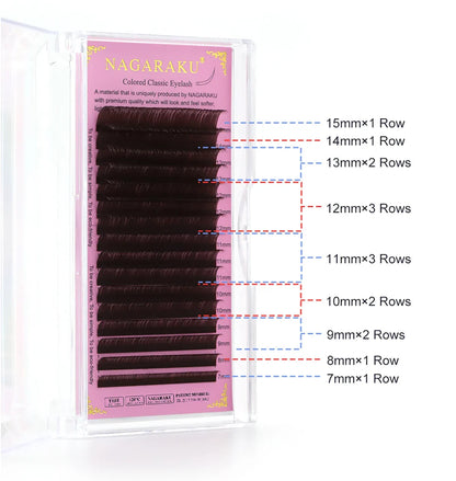 NAGARAKU Brown Eyelash Extensions – Soft Natural Synthetic Mink Individual Lashes 16 Lines for Professional Makeup