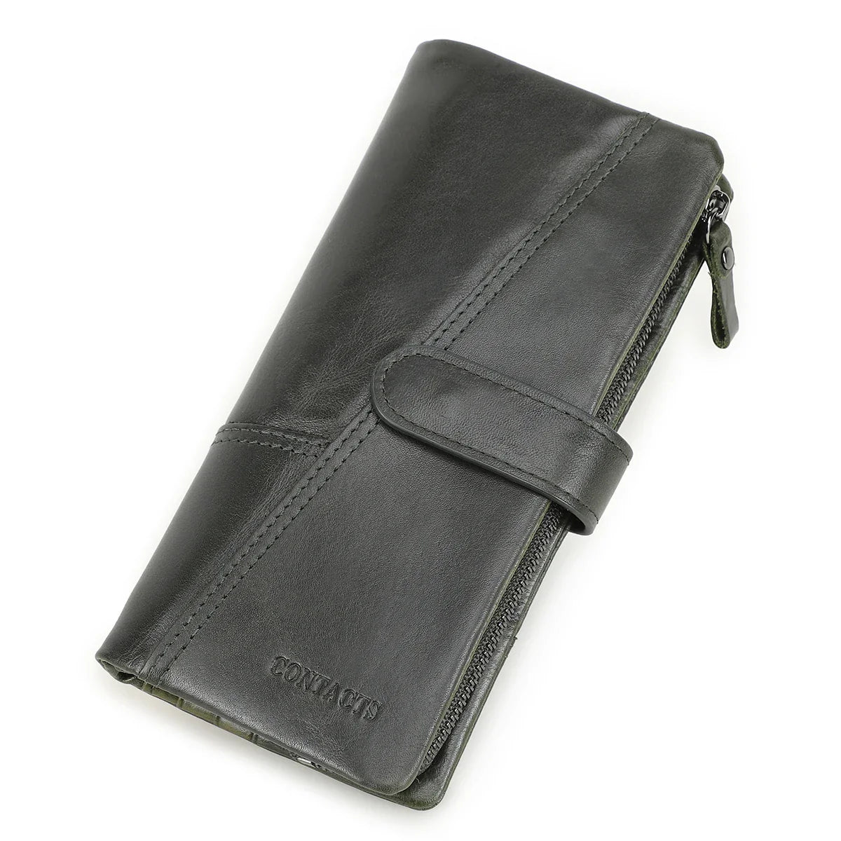 Women's Genuine Leather Long Wallet – Fashion Clutch with Coin Purse, Card Holder & Phone Pocket by Contact's