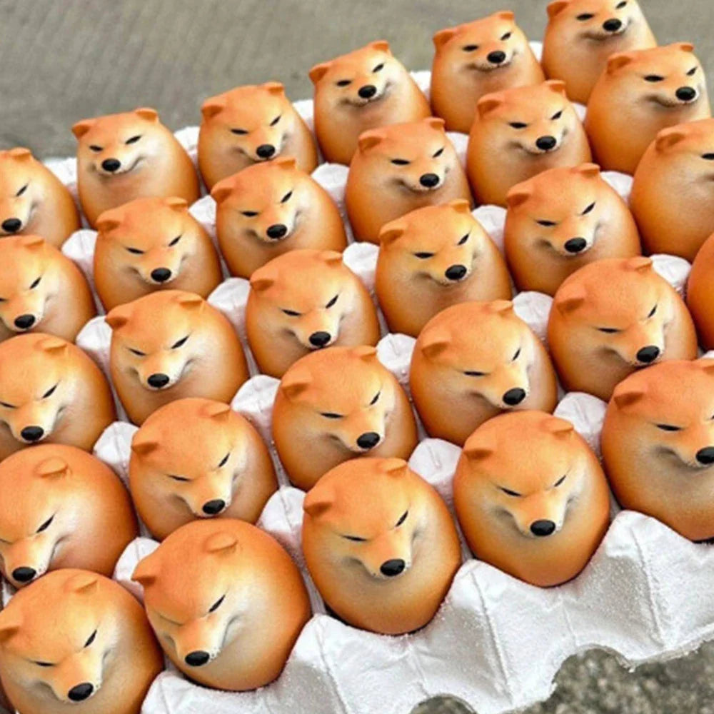 Cartoon Shiba Inu Egg Squishy Toy – Stress Relief Mochi Figure for Kids & Adults