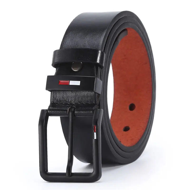 Men’s PU Leather Belt with Alloy Square Pin Buckle — Business & Casual Fashion Waistbelt, Black, Coffee, Brown, 2023 Style