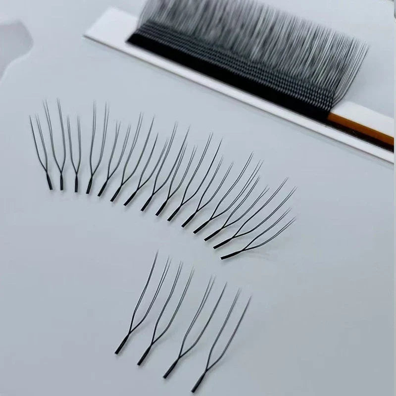 U Shape Lash Extensions — Soft Natural Premade Fan YY Bloom Eyelashes for DIY Application