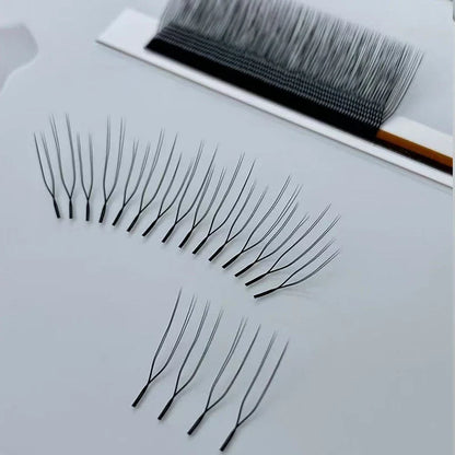 U Shape Lash Extensions — Soft Natural Premade Fan YY Bloom Eyelashes for DIY Application