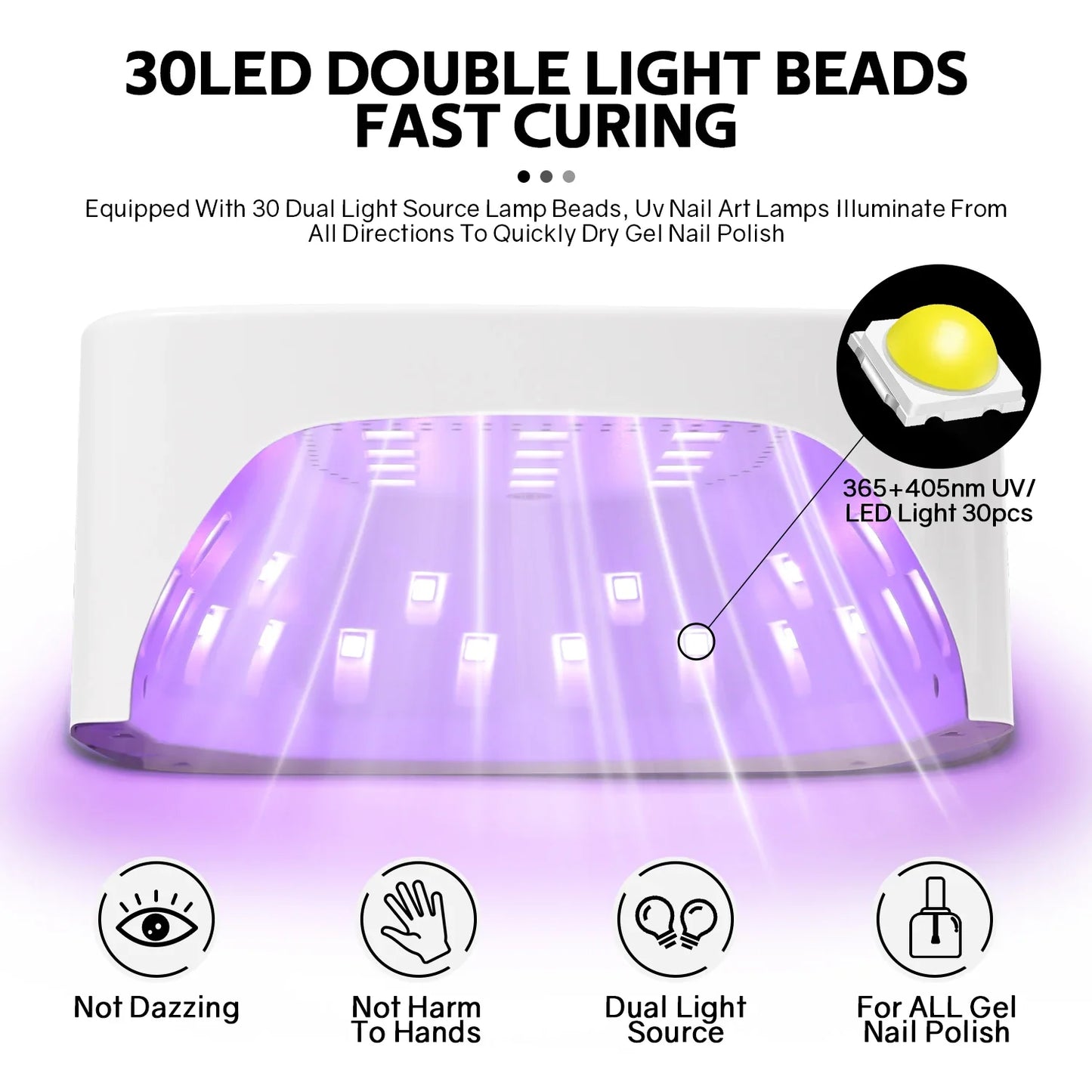 Rechargeable UV LED Nail Lamp Dryer – Smart HD Display for Fast Drying & Curing All Gel Nail Polish