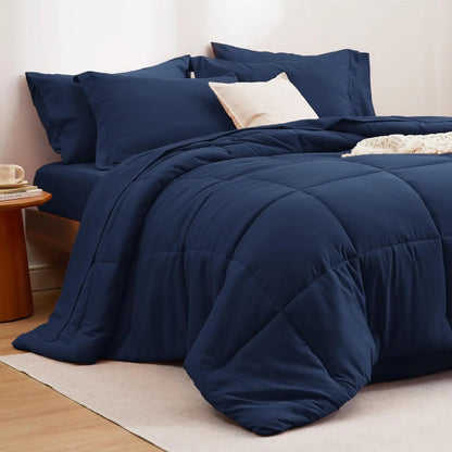 Bedsure Reversible Comforter Set – Queen Bed-in-a-Bag with Sheets & Pillowcases, Twin to King Size