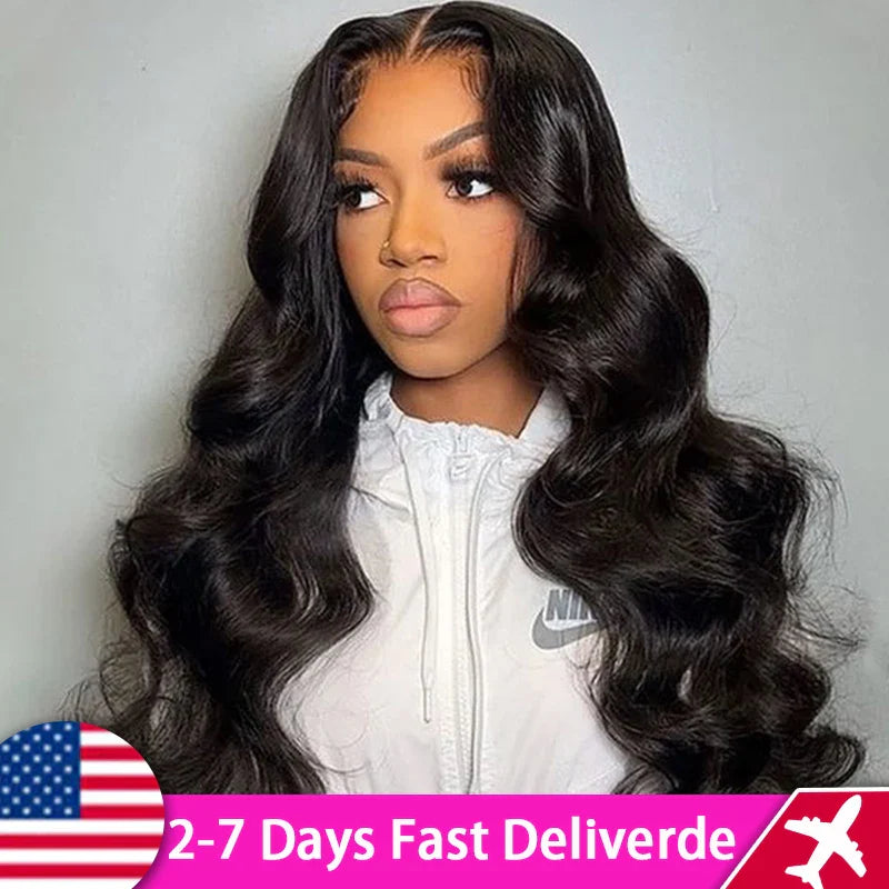 100% Brazilian Remy Human Hair Body Wave Lace Front Wig – Pre-Plucked 13x4/13x6 Transparent, 180% Density for Women
