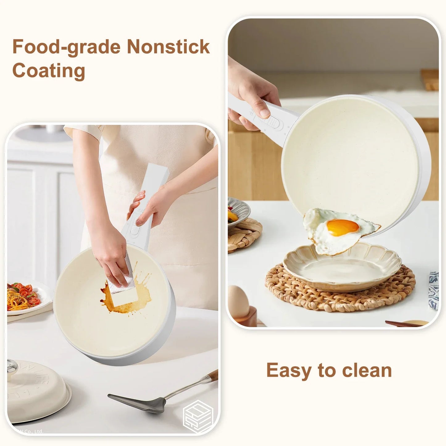 Electric Hot Pot with Steamer | 1.5L Non-Stick Frying Pan for Noodles, Soup, Steak & Adjustable Power