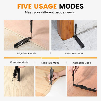 Multi-Function Scribing Tool: Construction Pencil DIY Woodworking Compass - Contour Gauge Scriber Line Maker & Measuring Tool