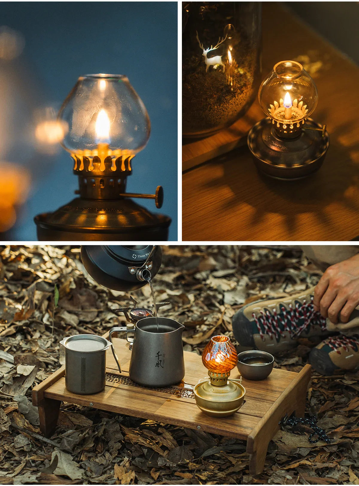 ThousWinds Luminara Mini Oil Lamp – Windproof Portable Retro Lantern with 20-Hour Burn Time for Camping and Hiking