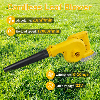 Cordless 2-in-1 Leaf Blower & Vacuum – Electric Jobsite Air Blower for Dewalt 20V Battery