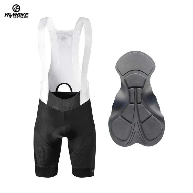 Ykywbike Men's Cycling Bib Shorts – Padded Quick-Dry Bike Tights for 6-Hour Rides, Outdoor Cycling Clothing