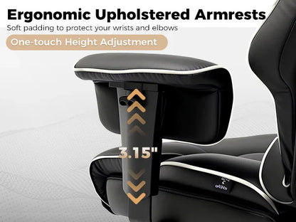 COMHOMA Big & Tall Office Chair – 400lbs High Back Leather Executive Chair with Ergonomic Lumbar Support & Pocket Spring Cushion