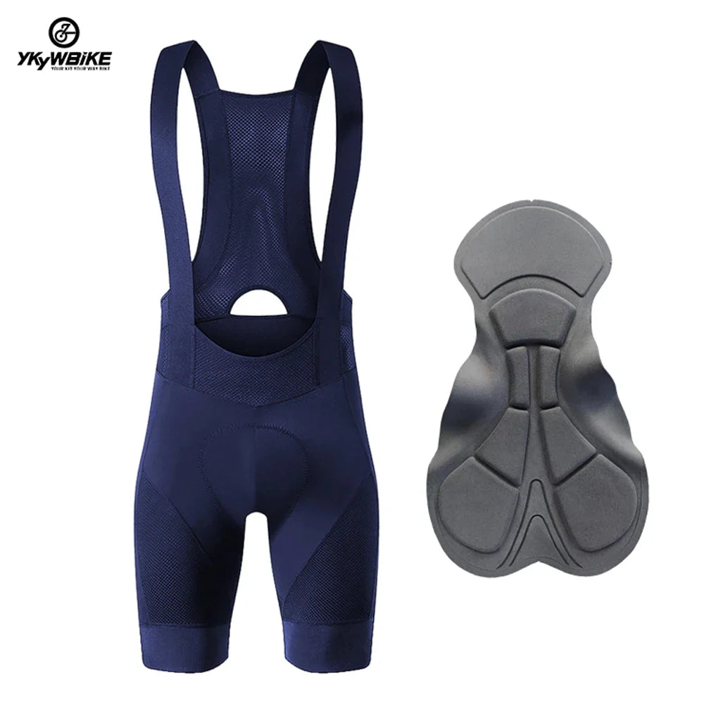 Ykywbike Men's Cycling Bib Shorts – Padded Quick-Dry Bike Tights for 6-Hour Rides, Outdoor Cycling Clothing