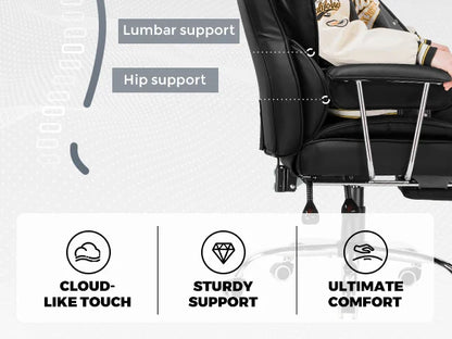Big and Tall Gaming Chair with Ergonomic Lumbar Support and Footrest Office Chair