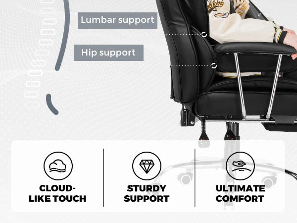 Big & Tall Ergonomic Gaming Chair – Office Chair with Pocket Spring Lumbar Support & Footrest