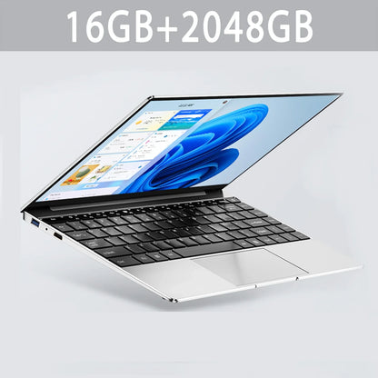 14.1" Ultra-Slim Laptop — Intel N3700 | 16GB RAM | 2TB SSD | FHD 1920x1080 Display | Windows 11 Pro Notebook for Gaming & Office