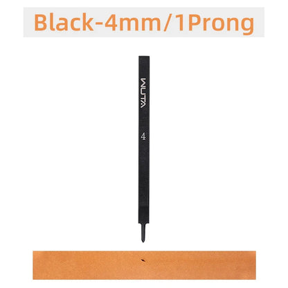 WUTA Leather Chisel Tool – Diamond Pricking Iron with 3/4/5/6mm Hole Punch for Stitching & Leathercraft