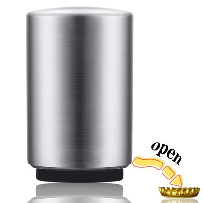 Stainless Steel Beer Bottle Opener — Multi-Color Automatic Push-Down Portable Cap Opener