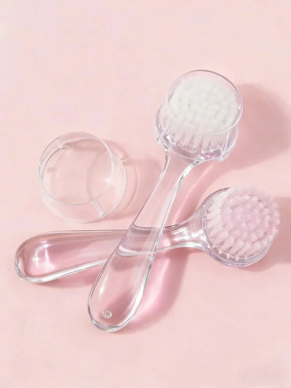 Acrylic Nail Dust Brush Set - Round Head Powder Cleaning Brush With Cap Professional Manicure Pedicure Tool Holder