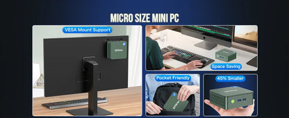 GMKtec G3 Mini PC – Intel Alder Lake N100, Windows 11 Pro, 8/16GB RAM, 256/512GB SSD, WiFi 6 & BT5.2 Desktop Computer
