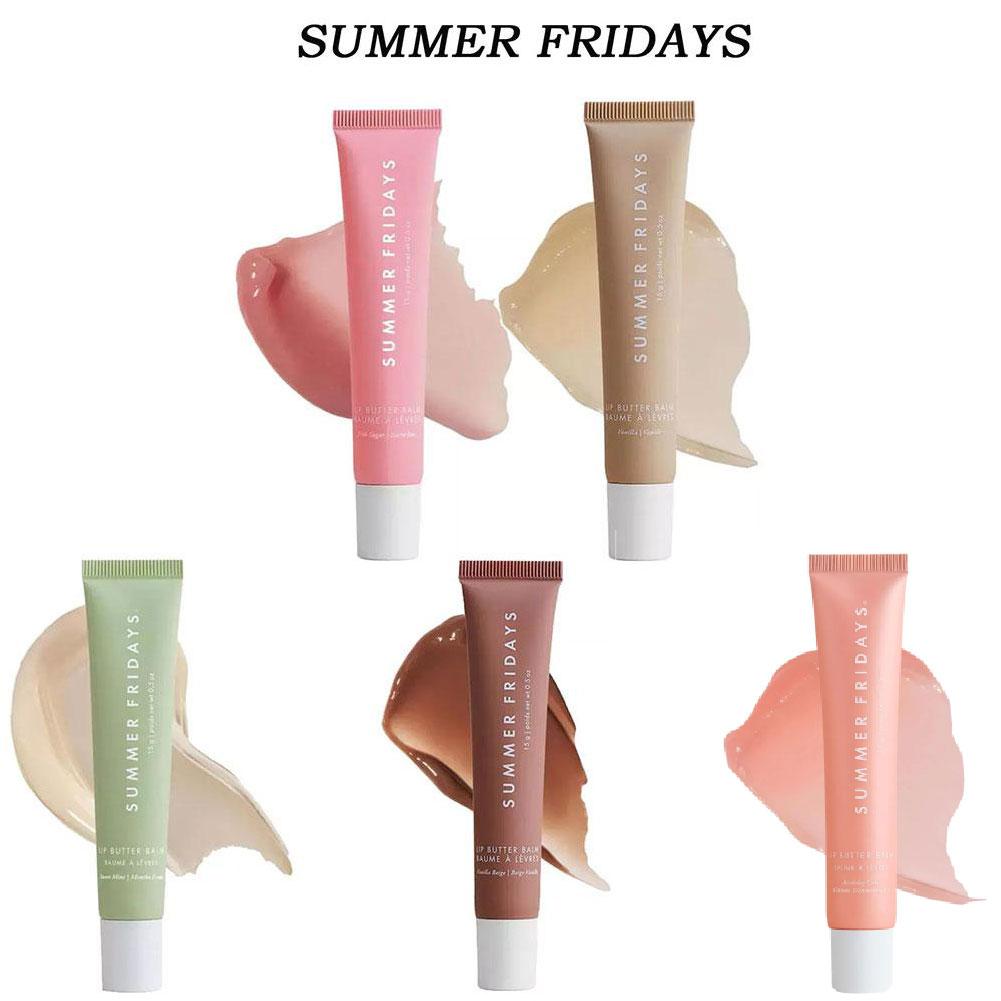 Summer Fridays Mini Lip Gloss Set – Vanilla Beige Moisturizing Lip Balm, Transparent & Smooth Makeup