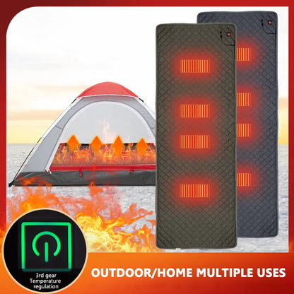 5V USB Heated Electric Mat - 3-Level Temperature Control, Cold Resistant Heating Pad for Outdoor Camping and Sleeping Comfort