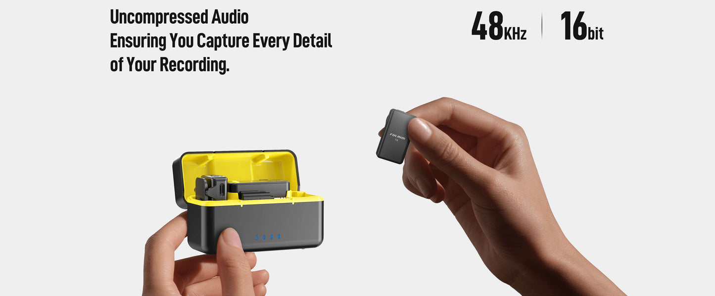 FULAI M X5 Wireless Lavalier Microphone – Quick Noise-Cancellation System for DSLR, iPhone, Android & YouTube Recording