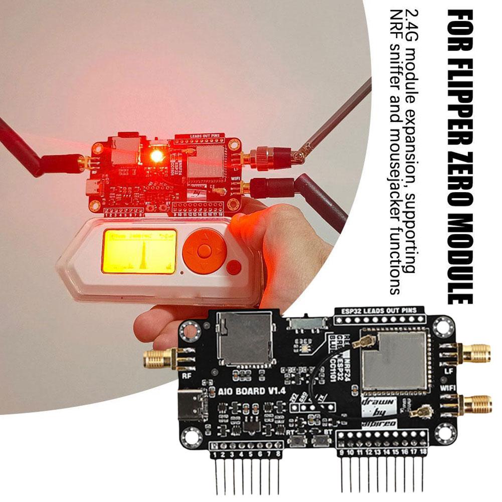Flipper Zero Modification Module – NRF24 + ESP32 2.4G High-Gain Development Board with CC1101 Support for NRF Sniffer & MouseJacker
