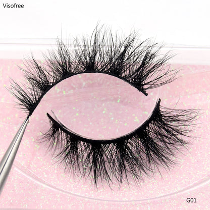 Visofree 3D Mink Eyelashes – Thick Handmade Full Strip Cruelty-Free False Lashes for Makeup M56