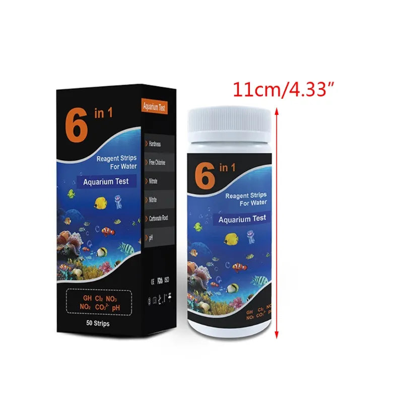 Premium 6-in-1 Test Strips for Pools and Aquariums - Your Total Solution for Water Quality Detection!