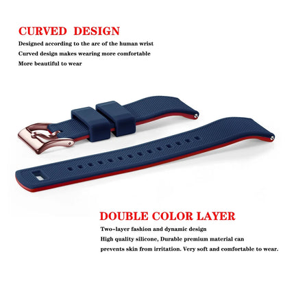 Premium Silicone Watch Band - Quick Release Rubber Replacement Strap for 18mm 20mm 22mm Watches