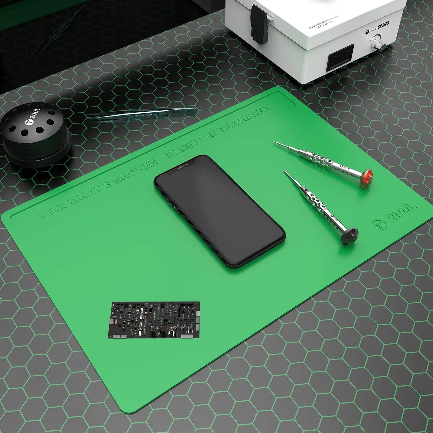 2UUL Heat-Resistant Silicone Work Mat – Insulation Repair Pad for BGA Soldering, Welding, and Rework Station 400x280mm